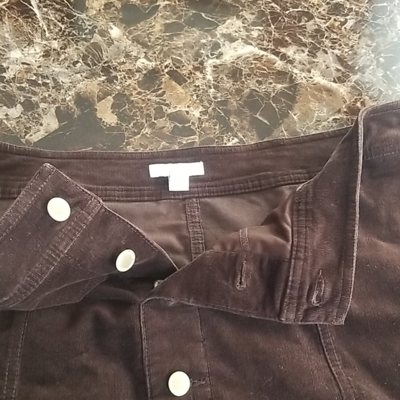 Charter Club Dark Brown Corduroy Skirt Size 14 - Picture 6 of 9